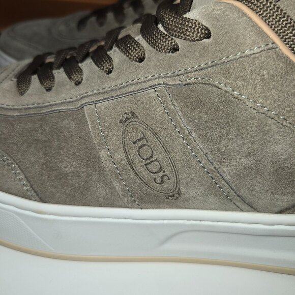 Tod's Cassetta Alta Sneakers in Taupe Suede - Picture 6 of 10